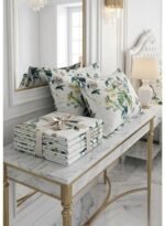 Ever Home Botanical Floral & Leaf Print White King Flat Bed Sheet Set, Luxury 125 GSM Soft Breathable Fabric, Nature-Inspired Designer Bedding with 2 Pillowcases, 270x240 CM - Image 3